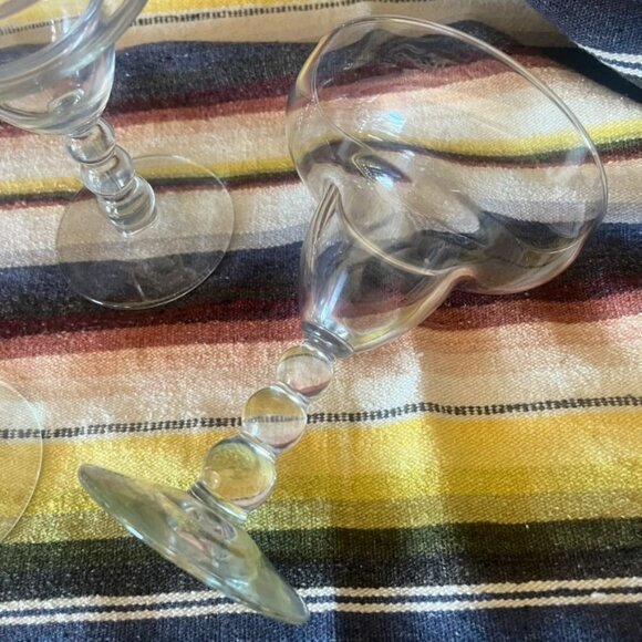 Set Of 3 Vintage Libbey Metrolopolis Margarita Glasses With Ball Stem Design - Picture 2 of 7